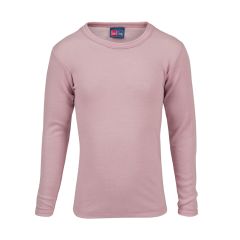 Tom & Trine trøye i 100% merinoull med lang erm og rund hals dus rosa