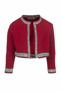 Norsk Festdrakt Hanna cardigan strikket rød