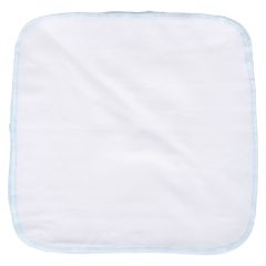 Vaskeklut med kanting i 5pk 28x28cm hvit-blå