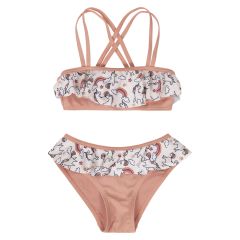 Bikini med  enhjørning mønster June lyserosa.