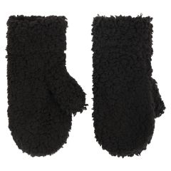 Votter i teddyfleece Sort