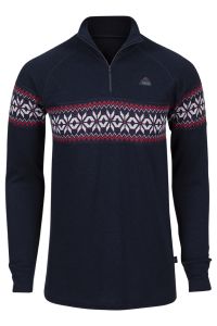 Varde Skarddalstinden overdel i dobbel ull med 1/2-zip marine