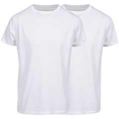 Basic David Casual T-shirt 2 pk rund hals hvit