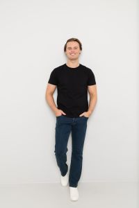 Basic David Casual T-shirt 2 pk rund hals sort