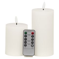 Led kubbelyssett 2stk med fjernkontroll Ivy Hvit