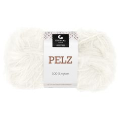 Pelz garnnøste hvit