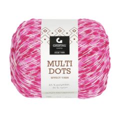 Multi dots garnnøste rosa detalj