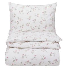 Krepp sengesett 140x200 Milla Hvit-rosa
