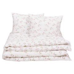 Krepp sengesett 200x220 Milla Hvit-rosa