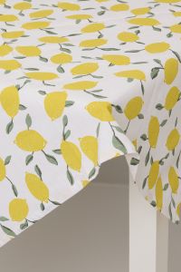 Limone bordduk 90x90 Hvit-gul