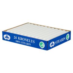 Kronelys 24pk 20cm Hvit