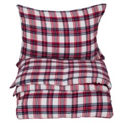 Sengesett flanell Hygge 140x200 Rødrutet