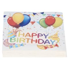 Serviett Happy Birthday colors 20pk Original