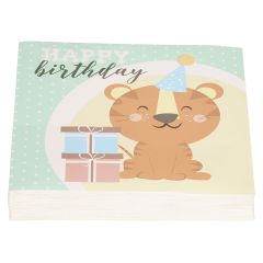 Serviett Happy Birthday Tiger 20pk Original