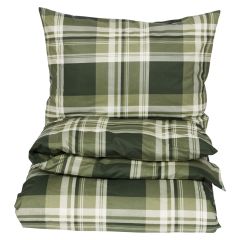 Sengesett Glatt 140x220 Klassisk rute Grønn