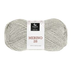 Merino 28 50gr garnnøste 104 - Lys grå melert