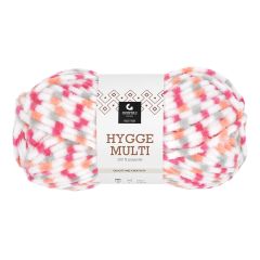 Hygge Multi 100gr garnnøste 6404 - Oransje/rød/grå dots