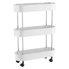 Rullebord 3 etg smalt  46,3x15x63cm Hvit