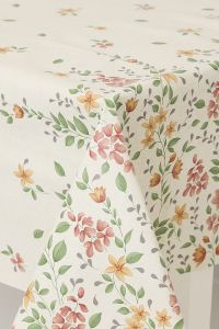 Voksduk Klassiske Blomster Beige-grønn
