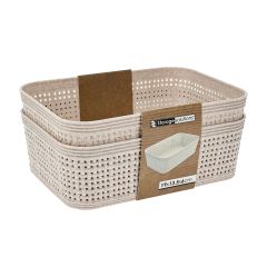Plast kurv 2pk 19x13,5cm Eline Krem