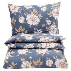 Sengesett Glatt Classic Peonie 140x200 Blå-hvit