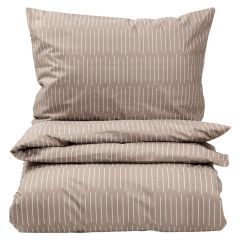 Sengesett Glatt Striper 140x200 Beige