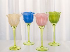 Lysglass Tulipan Blå