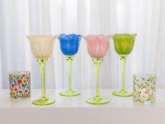 Lysglass Tulipan Gul