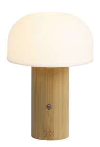 Lampe oppladbar Mushroom Hvit-natur