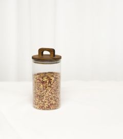 Oppbevaringskrukke med akasialokk 10x21cm Original