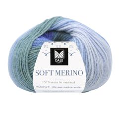 Soft Merino print 3044 Blåfarget