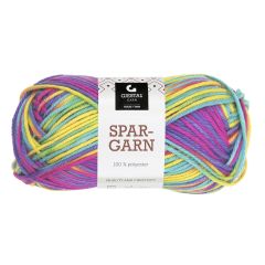 Spar Garn 50gr garnnøste 601-Gul/Rosa/Lilla/Turkis