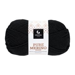 Gjestal Pure Merino superwash garnnøste 101-svart