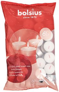 Bolsius telys 50pk 6 timer hvit.