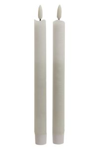 LED kronelys 2pk hvit hvit