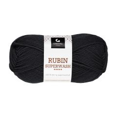 Gjestal Garn Rubin Superwash garnnøste 401-svart
