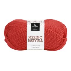 Merino Baby Ull 50gr garnnøste 910-rød oransje