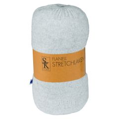 Flanell stretchlaken Gråmelert