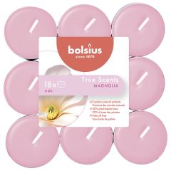 Bolsius telys med duft 4t 18pk magnolia.