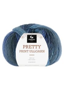 Gjestal Garn Pretty Print Ullgarn 100gr 503-blåfarget print