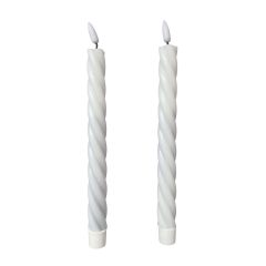 Led kronelys tvinnet 2pk Lullu hvit
