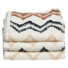 Zig Zag vaskeklut 3pk Natur-brun