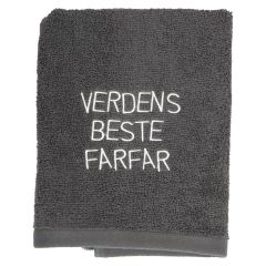 Håndkle med tekst grå farfar.