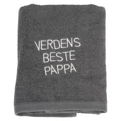 Håndkle med tekst grå pappa.