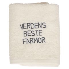 Håndkle med tekst offw farmo.