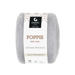 Poppis 50gr garnnøste Lys grå