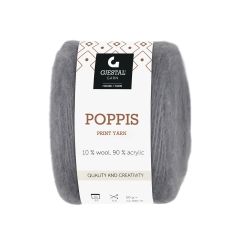 Poppis 50gr garnnøste Mørk grå