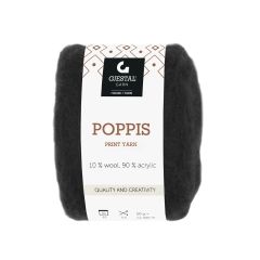 Poppis 50gr garnnøste Sort