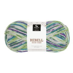 Rebell 100gr garnnøste 9407-turkis/pæregrønn print
