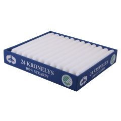 Stearin kronelys 24pk hvit